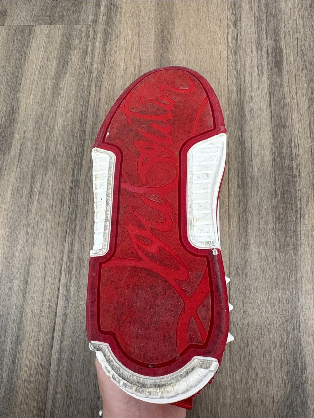 Christian Louboutin White Sneaks with Red Accents